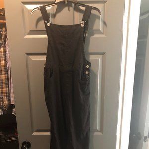 Juniors Black Linen Overalls - Size Small